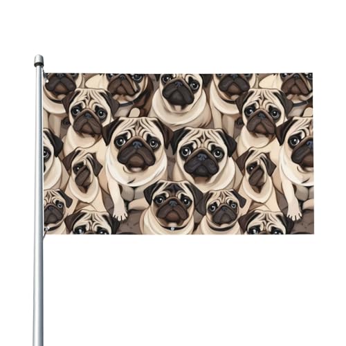 Lustige Mops-Muster, Outdoor-Flagge, für Terrasse, Rasen, Party-Dekoration, zeigen Sie stolz Ihren Stil von FKGKDF