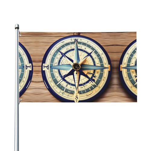 Maritime Segelboot-Kompass-Druck, Outdoor-Flagge, für Terrasse, Rasen, Party-Dekoration, zeigen Sie stolz Ihren Stil von FKGKDF