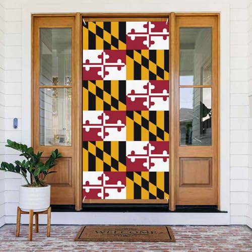 Maryland State Flag Print Door Cover Banner, Reusable Holiday Decor For Halloween, Christmas, Parties von FKGKDF