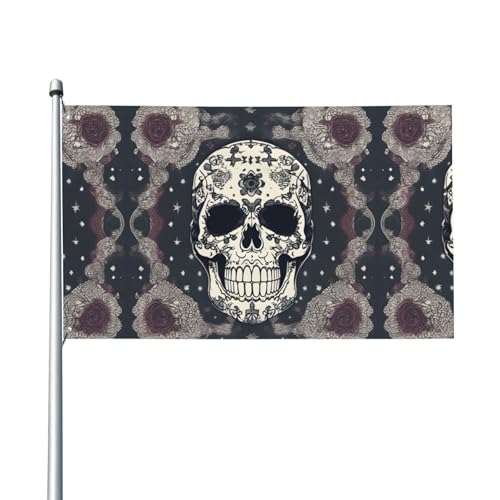 Outdoor-Flagge mit Totenkopf-Yoga- und Blumendruck, für Terrasse, Rasen, Party-Dekoration, zeigen Sie stolz Ihren Stil Outdoor-Flagge mit Totenkopf-Yoga- und Blumendruck, für Terrasse, Rasen, Party-Dekoration, zeigen Sie stolz Ihren Stil von FKGKDF