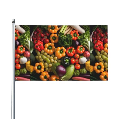 Outdoor-Flagge mit frischem Gemüse, Obst, für Terrasse, Rasen, Party-Dekoration, zeigen Sie stolz Ihren Stil von FKGKDF