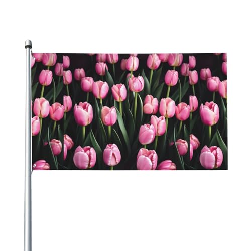 Rosa und Tulpen Druck Outdoor-Flagge für Terrasse, Rasen, Party-Dekoration, zeigen Sie stolz Ihren Stil von FKGKDF