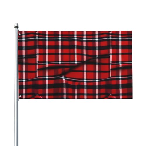 Rote und schwarze Plaid-Flagge für Terrasse, Rasen, Party-Dekoration, zeigen Sie stolz Ihren Stil von FKGKDF