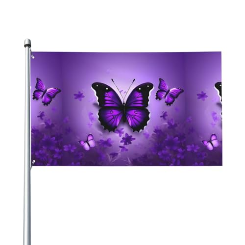 Schöne lila Schmetterlinge Druck Outdoor-Flagge für Terrasse, Rasen, Party-Dekoration, zeigen Sie stolz Ihren Stil von FKGKDF