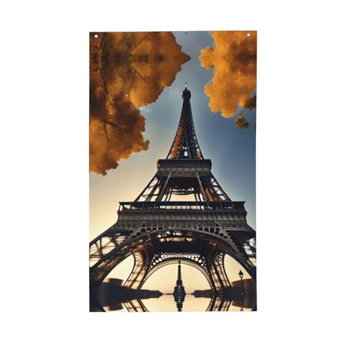 Schöner Eiffelturm Paris Druck Dekorative Gartenflagge Polyester Lebendiger Druck Bereit für Feiertage & Partys von FKGKDF