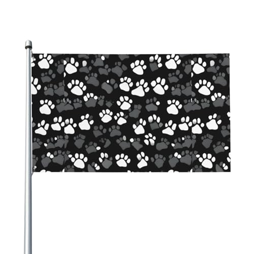 Schwarz-weiße Flagge mit Pfotenabdruck, für Terrasse, Rasen, Party-Dekoration, zeigen Sie stolz Ihren Stil von FKGKDF