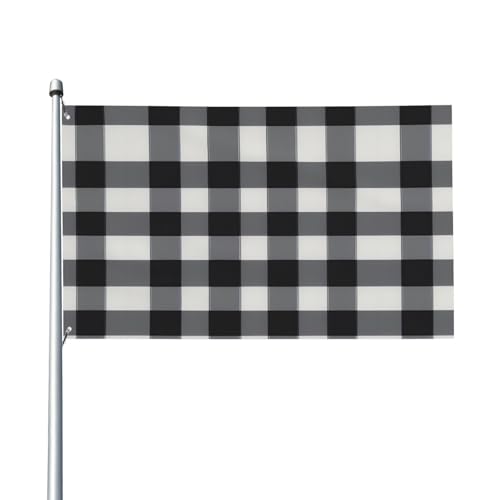 Schwarz-weiße Plaid-Flagge für Terrasse, Rasen, Party-Dekoration, zeigen Sie stolz Ihren Stil von FKGKDF