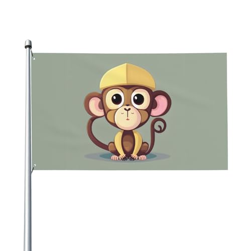 Süße Affen-Flagge für Terrasse, Rasen, Party-Dekoration, zeigen Sie stolz Ihren Stil von FKGKDF