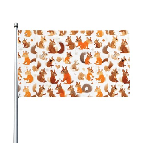Süße Eichhörnchen-Druck Outdoor-Flagge, für Terrasse, Rasen, Party-Dekoration, zeigen Sie stolz Ihren Stil von FKGKDF