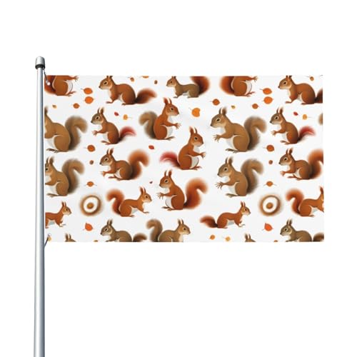 Süße Eichhörnchen-Druck Outdoor-Flagge für Terrasse, Rasen, Party-Dekoration, zeigen Sie stolz Ihren Stil von FKGKDF