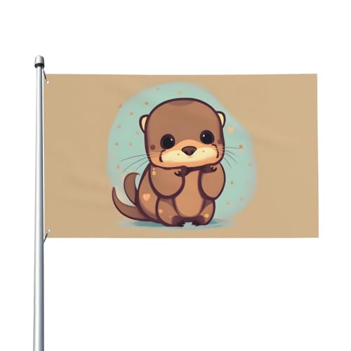 Süße Otter-Flagge für den Außenbereich, für Terrasse, Rasen, Party-Dekoration, zeigen Sie stolz Ihren Stil von FKGKDF