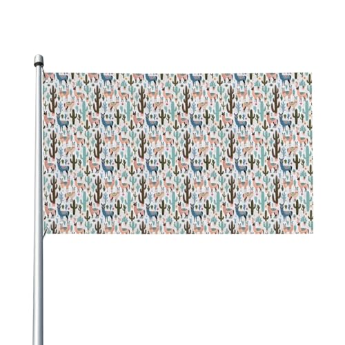 Tropische Kaktus-Tier-Lama-Druck, Outdoor-Flagge, für Terrasse, Rasen, Party-Dekoration, zeigen Sie stolz Ihren Stil von FKGKDF