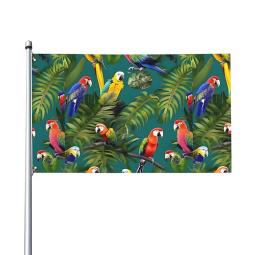 Tropische Pflanzen und Papageien Druck Outdoor-Flagge für Terrasse, Rasen, Party-Dekoration, zeigen Sie stolz Ihren Stil Tropische Pflanzen und Papageien Druck Outdoor-Flagge für Terrasse, Rasen, Party-Dekoration, zeigen Sie stolz Ihren Stil von FKGKDF