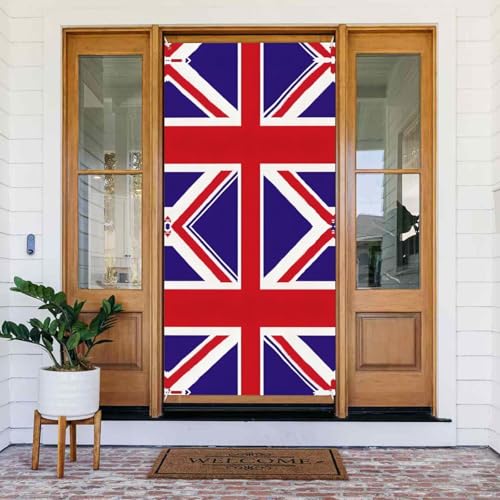 Türabdeckung mit britischer Flagge, wiederverwendbar, Urlaubsdekoration für Halloween, Weihnachten, Partys von FKGKDF