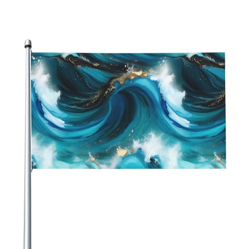 Türkis-Blau-Gold-Marmor-Druck, Outdoor-Flagge, für Terrasse, Rasen, Party-Dekoration, zeigen Sie stolz Ihren Stil Türkis-Blau-Gold-Marmor-Druck, Outdoor-Flagge, für Terrasse, Rasen, Party-Dekoration, zeigen Sie stolz Ihren Stil von FKGKDF