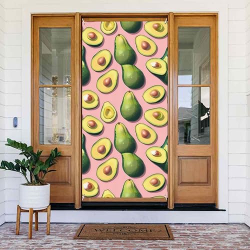 Viele Avocado-Bilder drucken Türabdeckung Banner, wiederverwendbare Urlaubsdekoration für Halloween, Weihnachten, Partys von FKGKDF