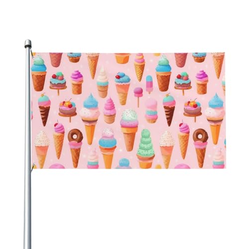 Viele farbige Eiscreme-Druck Outdoor-Flagge, für Terrasse, Rasen, Party-Dekoration, zeigen Sie stolz Ihren Stil von FKGKDF