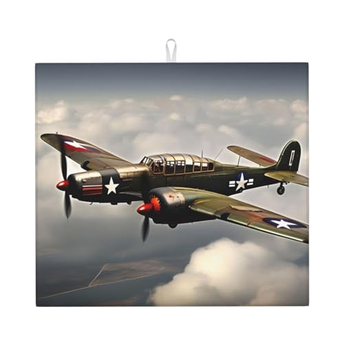 Weltkrieg 2 Flugzeug Flugzeug 2 Standard Maßstab 2_00x Druck saugfähige Küche Abtropfmatte mit Aufhängeschlaufe für Theken & Displays dekorativ von FKGKDF