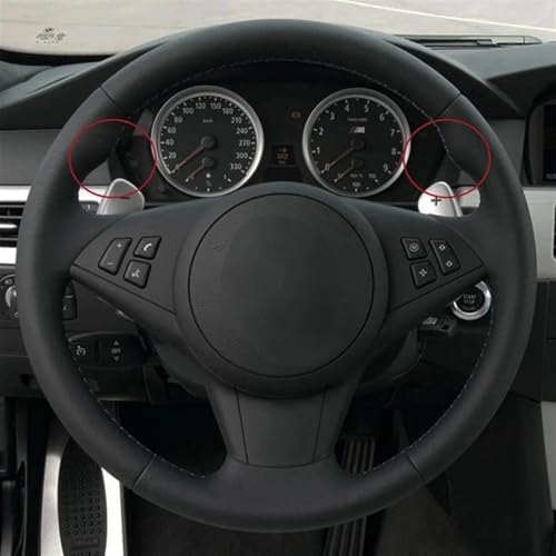 Mehrere Stile Auto-Lenkradbezug Aus Weichem Schwarzem Kunstleder Für B&MW E60 E63 E64 Cabrio M6 2005 2006 2007 2008 2009 2010 M-Serie(Red Blue2) von FKHBZM