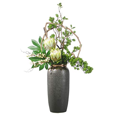 FKJLUN Kunstpflanze mit Übertopf Künstliche Blumen Pflanze In Vase, Große Kunstblume Mit Vase Für Hochzeitsfeier Garten Home Office Dekoration Geschenk künstliche Blumenarrangements von FKJLUN