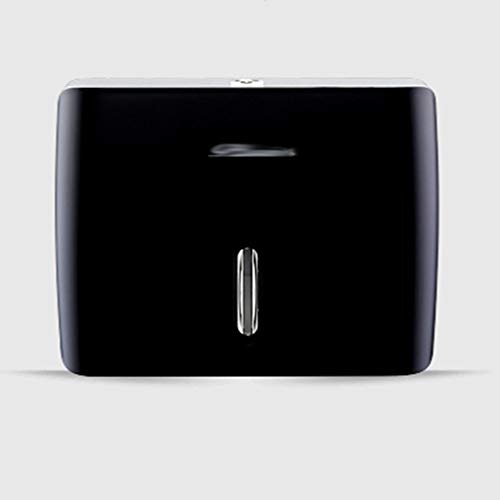 FKJLUN Papierhandtuchspender Handtuchspender Wand-Bad Hotel Nagel freie Handtuchablage, Hand Bad-Accessoires Tissue Box Toilettenpapierhalter Wasserdicht Handtuchspender Papierspender (Color : Black) von FKJLUN