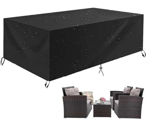 FKKJPJ Gartenmöbel Abdecken Winter,150x150x75cm Gewebe Winddicht Anti-UV Abdeckplane Loungemöbel Möbelsets Sitzgruppe Gartentisch Schutzhülle Rechteckig von FKKJPJ