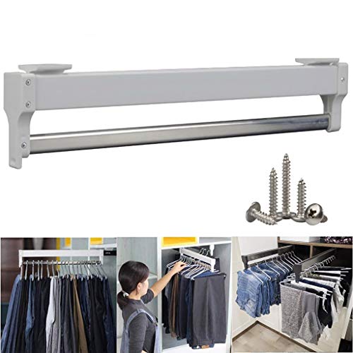 Garderobe Kleiderstange for Hosen/Mantel/Schals, Ausziehbare Kleiderstange Pull Out Kleiderbügel Schiene for 35-60cm Garderobe (Size : 350mm/13.7inch) von FKKPRVAX