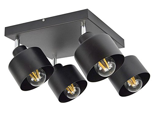 FKL DESIGN Home Deco 384-A4 Schwarze Deckenlampe Deckenleuchte 4 flammig skandinavische Lampe von FKL DESIGN Home Deco