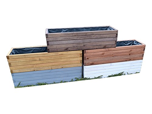 FKL DESIGN Home Deco D3 Pflanzkasten aus Holz Pflanzkübel Garten Terrasse fertig montiert (Nuss, 100) von FKL DESIGN Home Deco