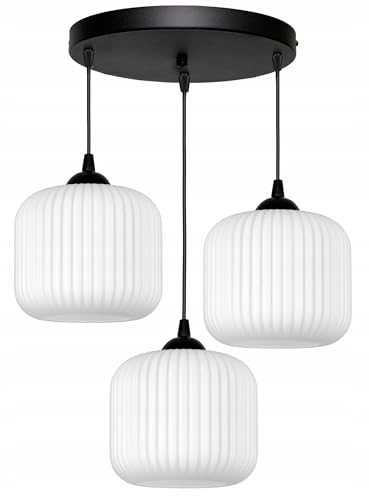 FKL DESIGN Home Deco Deckenlampe Leuchte Pendelleuchte Kugel weiß Lampe aus Serie N898 (N898-ER3) von FKL DESIGN Home Deco