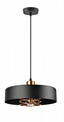 FKL DESIGN Home Deco Deckenlampe Pendellampe Hängelampe Wandlampe Leuchte Pendelleuchte Schwarz Weiß Kupfer Lampe aus Serie 754K (Schwarz, Hängelampe 754K-Z1) von FKL DESIGN Home Deco