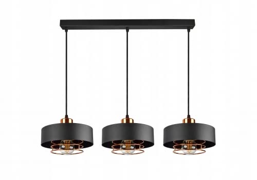 FKL DESIGN Home Deco Deckenlampe Pendellampe Hängelampe Wandlampe Leuchte Pendelleuchte Schwarz Weiß Kupfer Lampe aus Serie 754K (Schwarz, Hängelampe 754K-Z3) von FKL DESIGN Home Deco