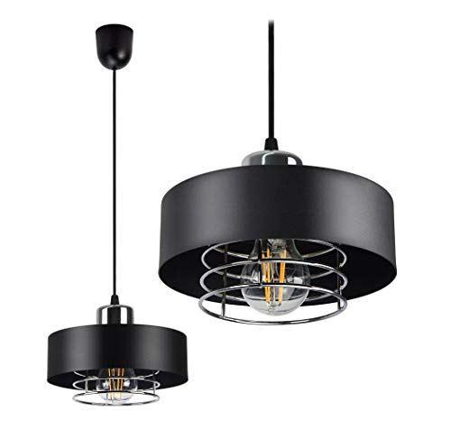 FKL DESIGN Home Deco Deckenlampe Pendellampe Hängelampe Wandlampe Leuchte Pendelleuchte VIGO II Schwarz Lampe aus Serie 754 (Hängelampe 754-Z1) von FKL DESIGN Home Deco