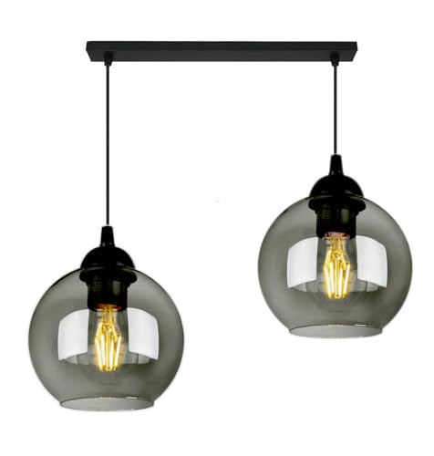 FKL DESIGN Home Deco Deckenlampe Pendellampe Hängelampe Wandlampe Tischlampe Leuchte Pendelleuchte Kugel Schwarz Grau Weiß Lampe aus Serie 830 verschiedene Varianten (830-BZ2) von FKL DESIGN Home Deco