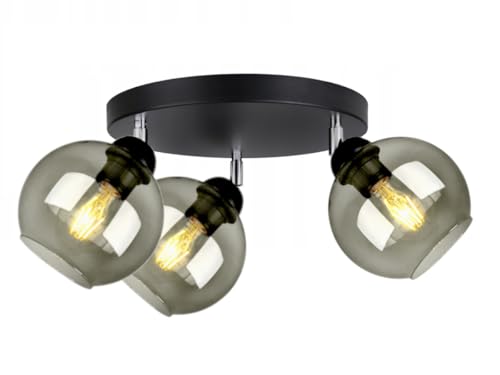 FKL DESIGN Home Deco Deckenlampe Pendellampe Hängelampe Wandlampe Tischlampe Leuchte Pendelleuchte Kugel Schwarz Grau Weiß Lampe aus Serie N100 verschiedene Varianten (N100-EG3) von FKL DESIGN Home Deco