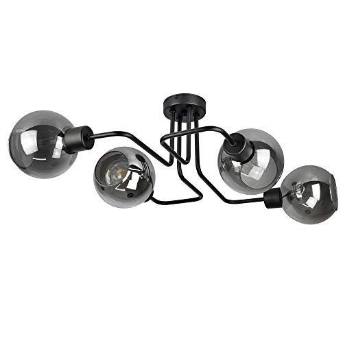 FKL DESIGN Home Deco Deckenlampe Pendellampe Hängelampe Wandlampe Tischlampe Leuchte Pendelleuchte Kugel Schwarz Grau Weiß Lampe aus Serie N100 verschiedene Varianten (N100-EK4) von FKL DESIGN Home Deco