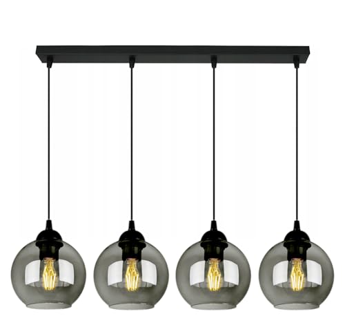 FKL DESIGN Home Deco Deckenlampe Pendellampe Hängelampe Wandlampe Tischlampe Leuchte Pendelleuchte Kugel Schwarz Grau Weiß Lampe aus Serie 830 verschiedene Varianten (830-BZ4) von FKL DESIGN Home Deco