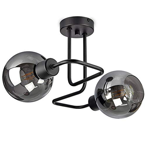 FKL DESIGN Home Deco Deckenlampe Pendellampe Hängelampe Wandlampe Tischlampe Leuchte Pendelleuchte Kugel Schwarz Grau Weiß Lampe aus Serie N100 verschiedene Varianten (N100-EK2) von FKL DESIGN Home Deco