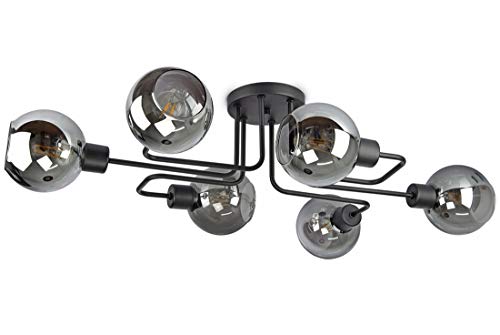 FKL DESIGN Home Deco Deckenlampe Pendellampe Hängelampe Wandlampe Tischlampe Leuchte Pendelleuchte Kugel Schwarz Grau Weiß Lampe aus Serie N100 verschiedene Varianten (N100-EK6) von FKL DESIGN Home Deco