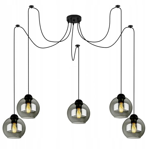 FKL DESIGN Home Deco Deckenlampe Pendellampe Hängelampe Wandlampe Tischlampe Leuchte Pendelleuchte Kugel Schwarz Grau Weiß Lampe aus Serie N100 verschiedene Varianten (N100-DP5) von FKL DESIGN Home Deco