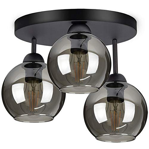 FKL DESIGN Home Deco Deckenlampe Pendellampe Hängelampe Wandlampe Tischlampe Leuchte Pendelleuchte Kugel Schwarz Grau Weiß Lampe aus Serie 830 verschiedene Varianten (830-EP3) von FKL DESIGN Home Deco