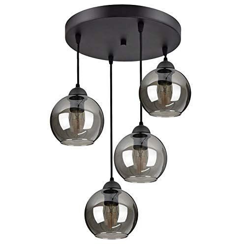 FKL DESIGN Home Deco Deckenlampe Pendellampe Hängelampe Wandlampe Tischlampe Leuchte Pendelleuchte Kugel Schwarz Grau Weiß Lampe aus Serie 830 verschiedene Varianten (830-EZ4) von FKL DESIGN Home Deco