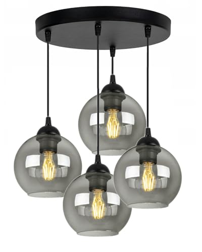 FKL DESIGN Home Deco Deckenlampe Pendellampe Hängelampe Wandlampe Tischlampe Leuchte Pendelleuchte Kugel Schwarz Grau Weiß Lampe aus Serie N100 verschiedene Varianten (EZ4) von FKL DESIGN Home Deco