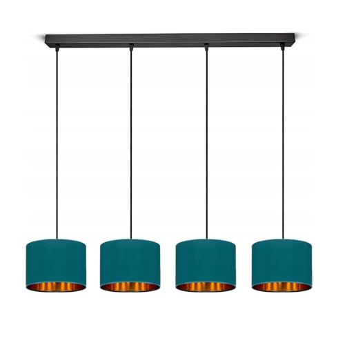 FKL DESIGN Home Deco Deckenlampe Pendellampe Hängelampe Wandlampe Tischlampe Leuchte Pendelleuchte Kugel Schwarz Grün Weiß Lampe aus Serie N230 verschiedene Varianten (H4) (Türkis) von FKL DESIGN Home Deco