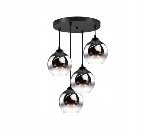 FKL DESIGN Home Deco Deckenlampe Pendellampe Hängelampe Wandlampe Tischlampe Leuchte Pendelleuchte Kugel Schwarz Kupfer Transparent 840 von FKL DESIGN Home Deco