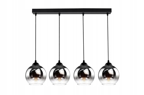 FKL DESIGN Home Deco Deckenlampe Pendellampe Hängelampe Wandlampe Tischlampe Leuchte Pendelleuchte Kugel Schwarz Kupfer Transparent 840 von FKL DESIGN Home Deco