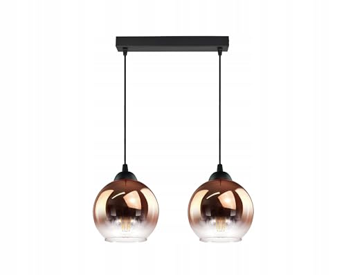 FKL DESIGN Home Deco Deckenlampe Pendellampe Hängelampe Wandlampe Tischlampe Leuchte Pendelleuchte Kugel Schwarz Kupfer Transparent 840 von FKL DESIGN Home Deco