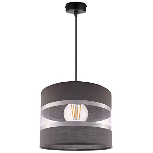 FKL DESIGN Home Deco Hängelampe Kinderlampe für Kinderzimmer schöne Hängeleuchte Metall verschiedene Varianten ABK1L (Lampenschirm: Grau, Gestell: Weiß) von FKL DESIGN Home Deco