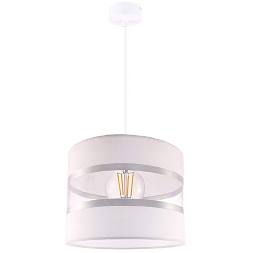 FKL DESIGN Home Deco Hängelampe Kinderlampe für Kinderzimmer schöne Hängeleuchte Metall verschiedene Varianten ABK1L (Lampenschirm: Weiß, Gestell: Weiß) von FKL DESIGN Home Deco