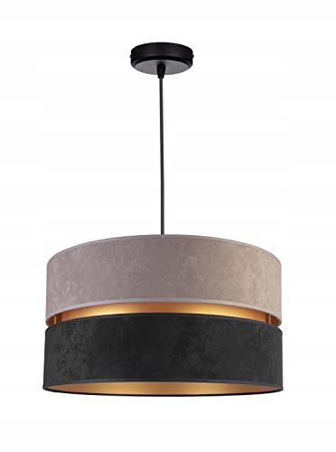 FKL DESIGN Home Deco Hängelampe Pendellampe Grau-Schwarz Beleuchtung 1-flamming E27 Hängeleuchte Pendelleuchte aus Serie N134 (N134-GS) von FKL DESIGN Home Deco
